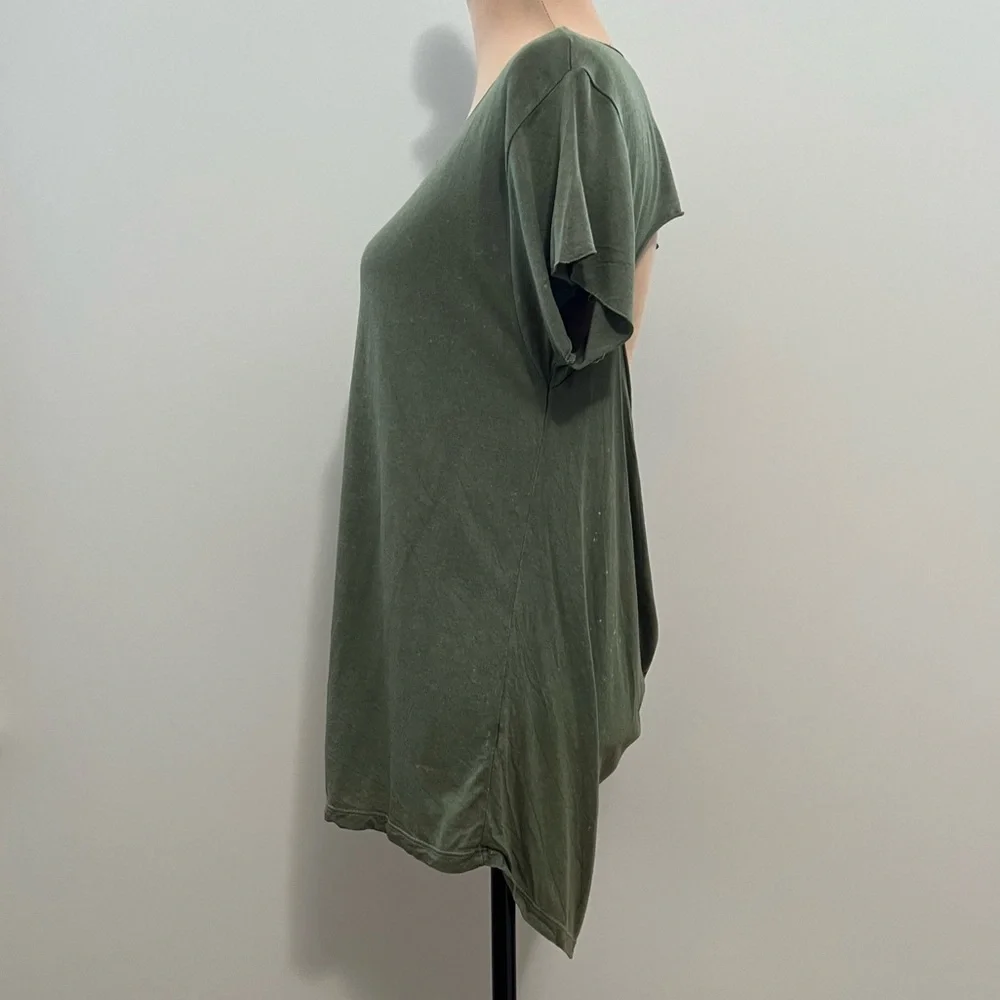 3/$30 AE Don’t Ask Why Drapey Open Back Tee Green One Size Distressed T-Shirt - Picture 6 of 14